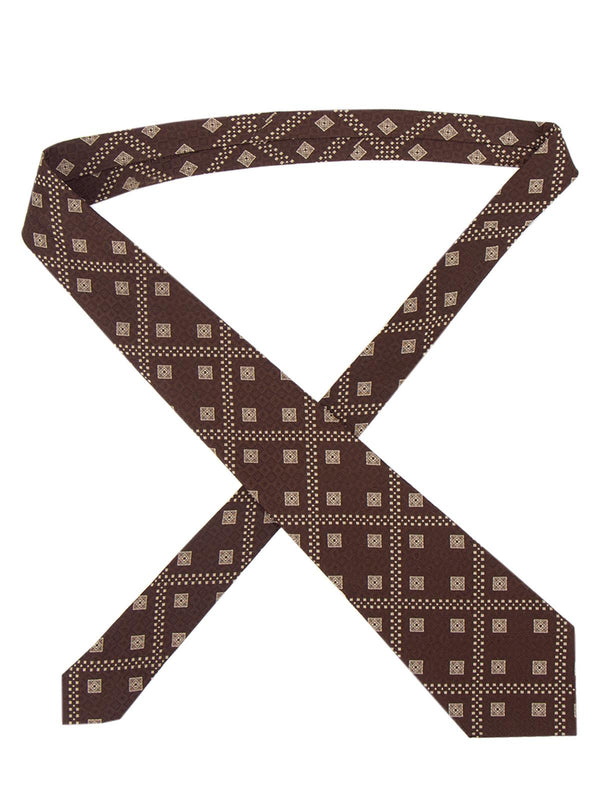 Vintage 1970s Brown Square Motif Tie