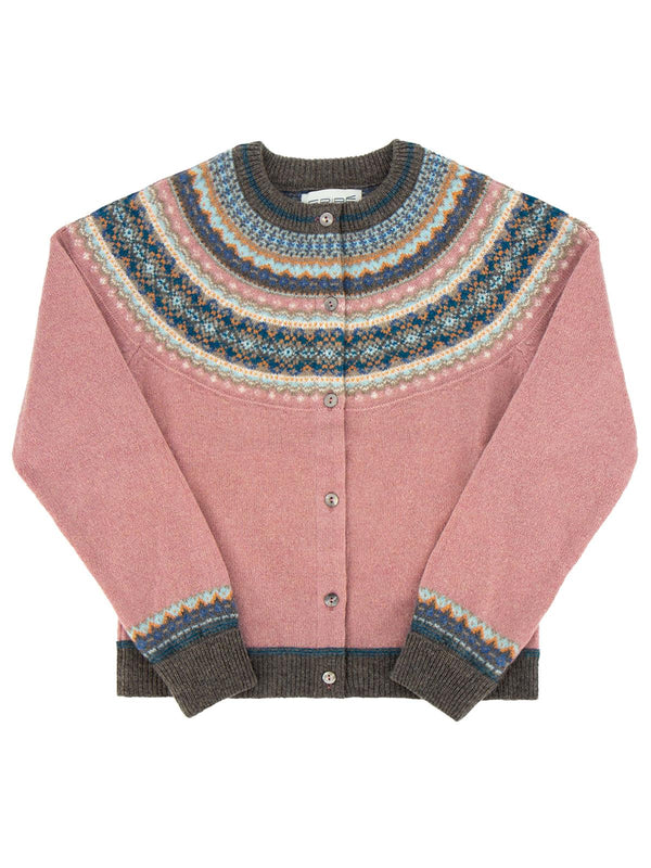 Merino Lambswool Alpine Cardigan - Vintage Pink