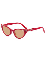 1950s Vintage Style Winged Catseye Sunglasses Red