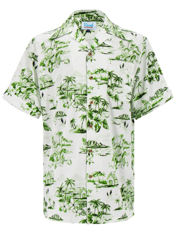 Hawaiian Leisure Shirt - Green Island