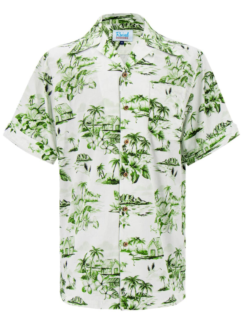 Hawaiian Leisure Shirt - Green Island