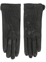 Ladies Black Leather Vintage Style Gloves