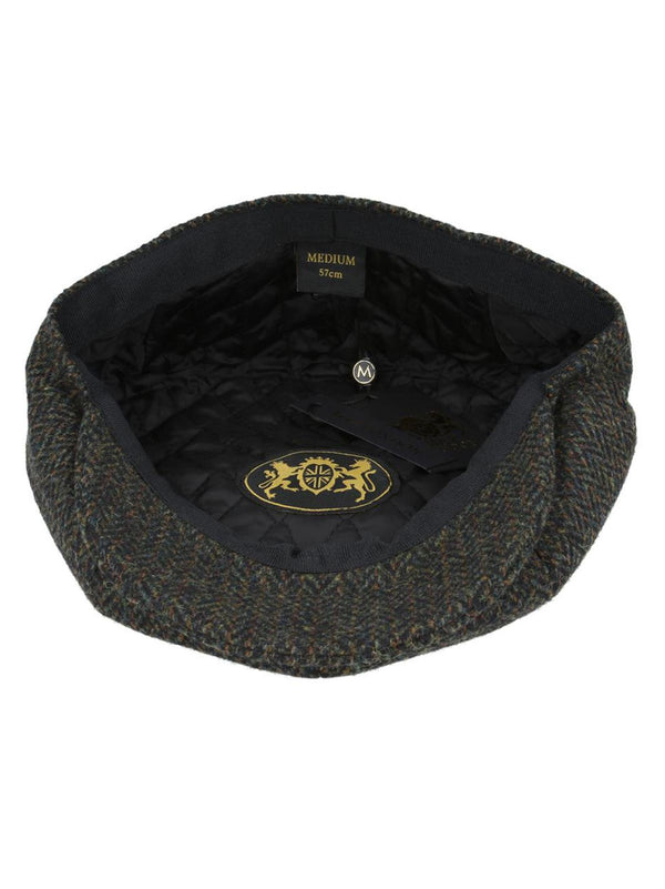 1940s Style Dark Green Pure Wool Tweed Newsboy Cap