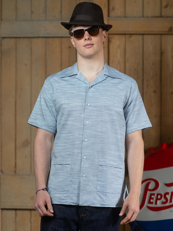 Vintage Style Cotton Weekend Shirt - Ink Blue