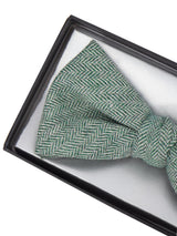 Herringbone Tweed Green Bow Tie