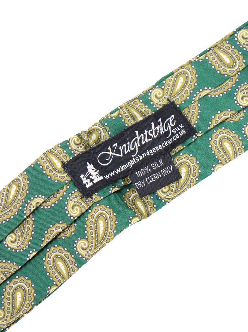 Green Paisley Pure Silk Cravat