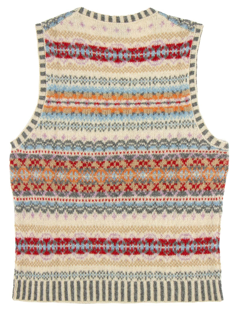 Scottish Wool Fairisle Tank Top in Mallaig Beige