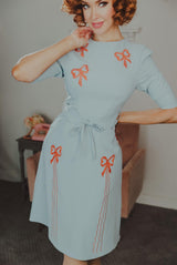 1940s Vintage Beau Belle Dress in Dollshouse Blue