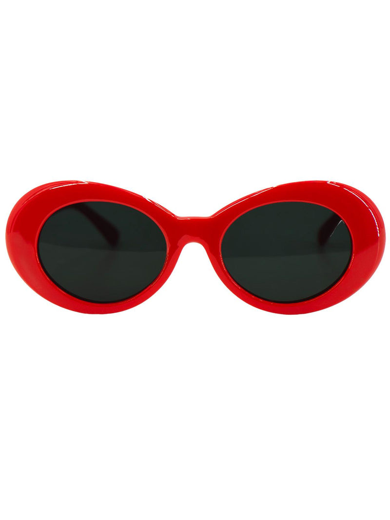 1960s Mod Style Red Oval Sunglasses