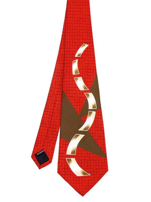 Vintage Style Premium Silk Swing Tie - Red Ribbon