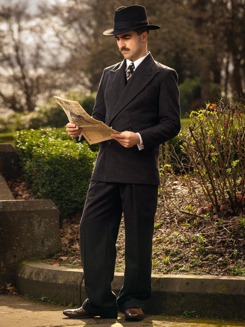 1940s Vintage Deliverance Demob Jacket in Charcoal