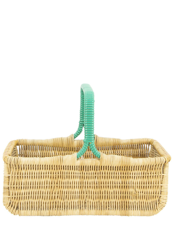 Natural Wicker Grocery Basket Vinyl Trims