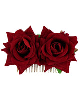 Red Rose Vintage Style Hair Flower Comb