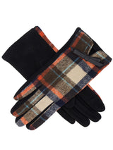 Vintage Style Black Check Winter Gloves