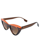 Retro Catseye Sunglasses In Brown & Orange