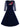 UK 8 Vintage Style Blue Velvet Embroidered Swing Dress
