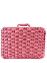 Large Vintage Style Basket Woven Bag - Pink