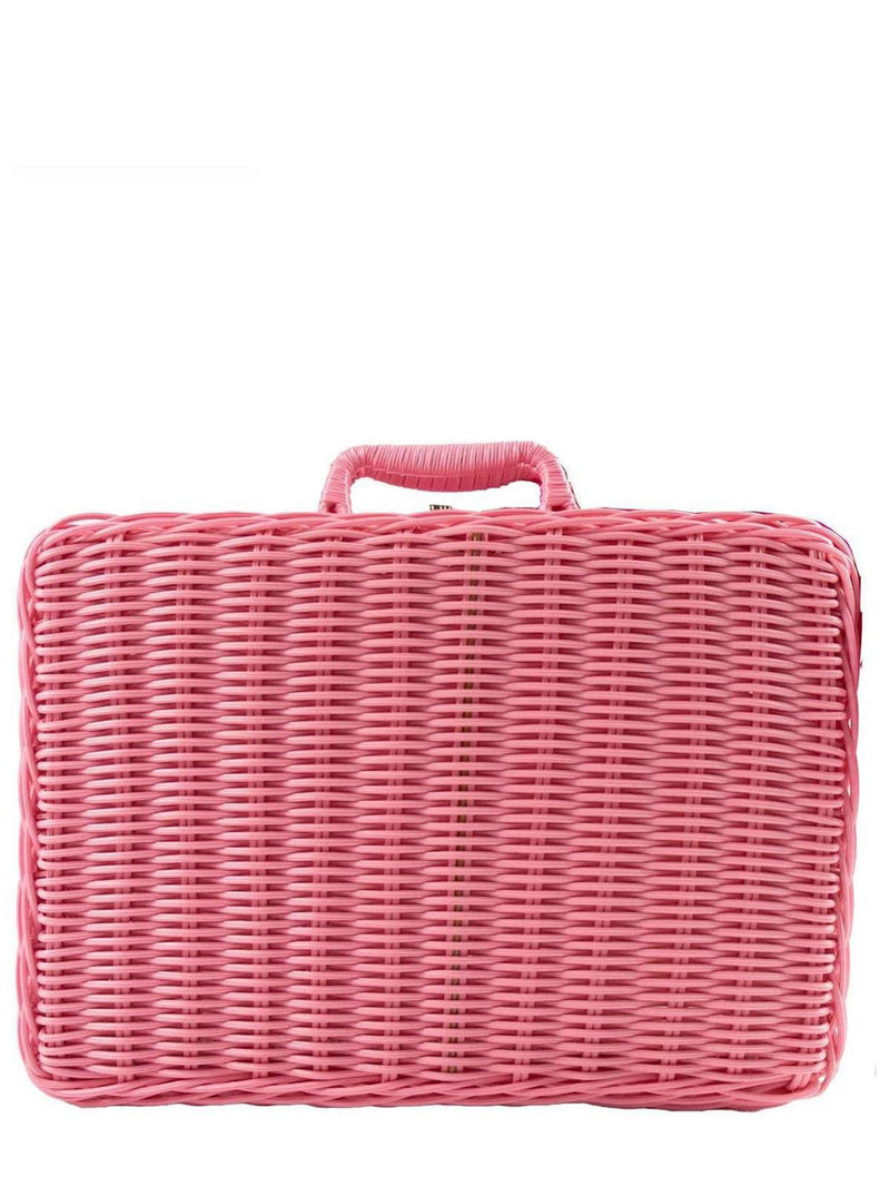 Large Vintage Style Basket Woven Bag - Pink