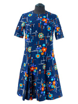 Vintage 60s Bold Navy Crimplene Shift Dress