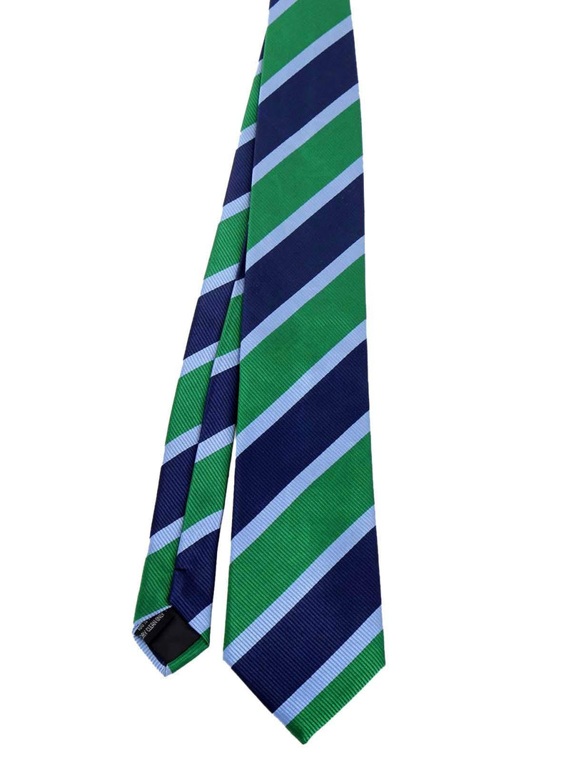 Bold Green & Blue Stripe Vintage Style Necktie