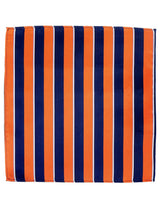 Orange College Stripe Vintage Style Pocket Square