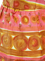 1950s Coral Pink Vintage Patterned Dress