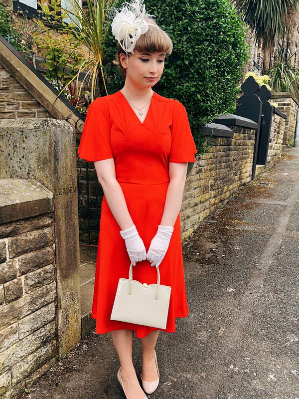 1940s Vintage Palais Swing Dress in Ribbon Red