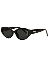 Forties Rounded Frame Black Retro Sunglasses
