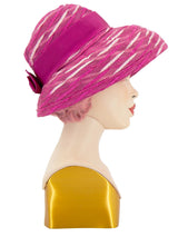 1960s Vintage Pink Woven Hat With  Bow