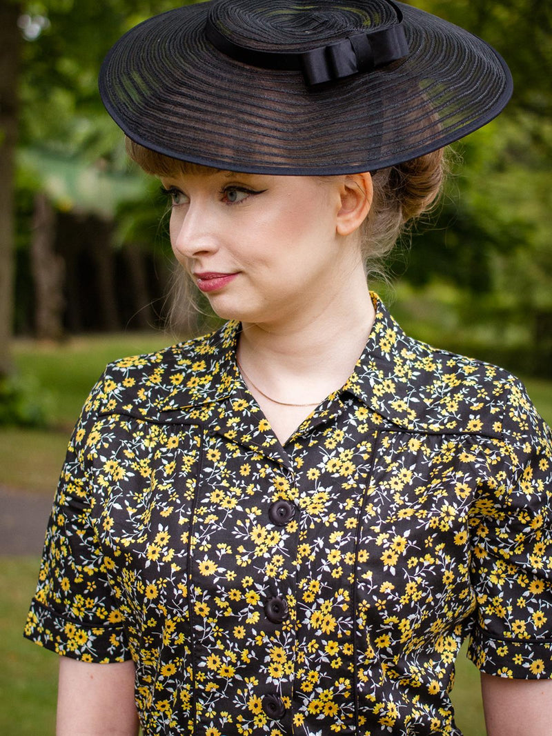 White Sheer 1940s Style Tilt Hat