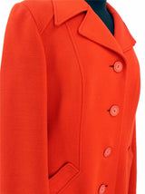 Red 1960s Vintage Jersey Longline Coat