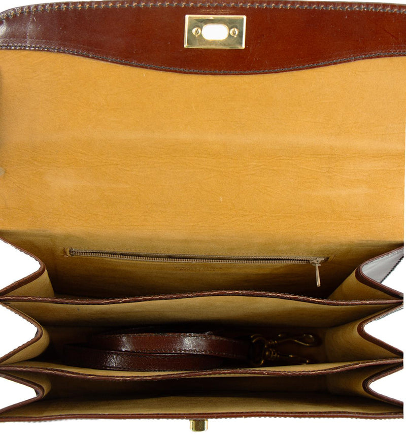 Vintage Oxblood Leather Top Handle Bag