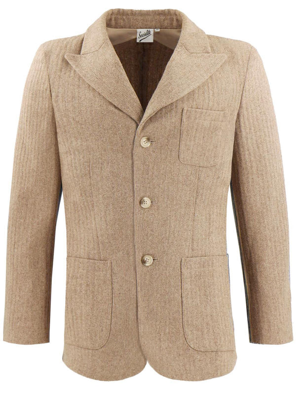 1940s Style Gallivant Beige Wool Patch Pocket Jacket - Short