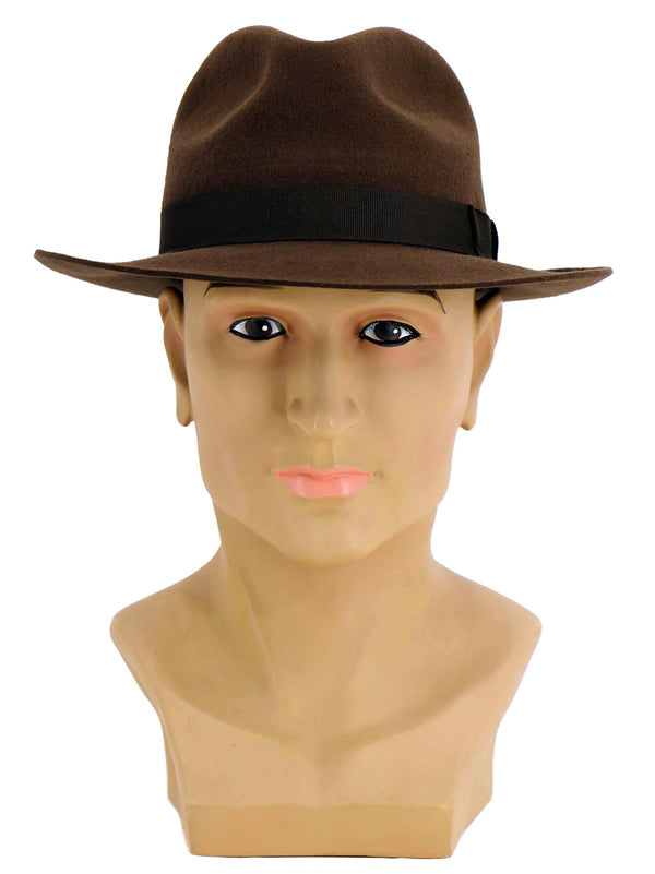 Chocolate Brown Goodwood 50s Style Fedora Hat