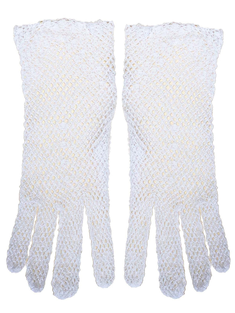 1940s Vintage Style White Cotton Crochet Gloves
