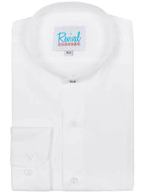 White 1940s Vintage Look Collarless Grandad Shirt