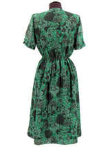 True Vintage Deep Green Floral Dress