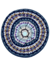 Vintage Style Fairisle Wool Beret in Arctic Blue