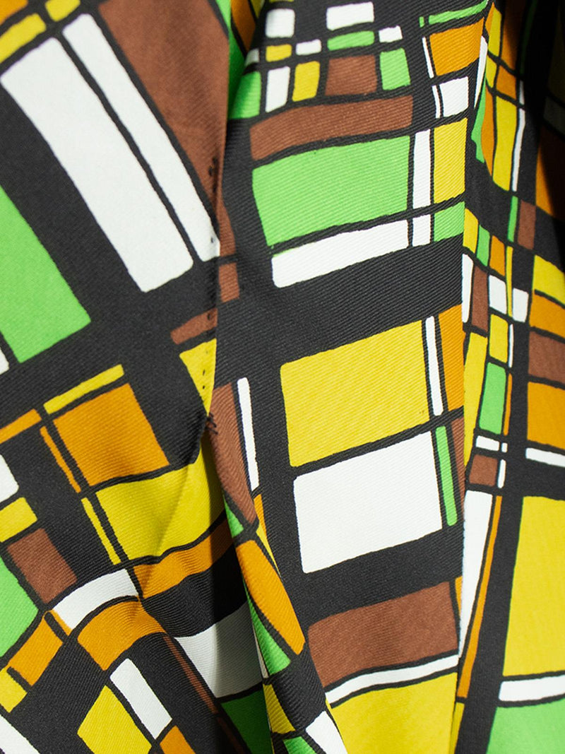 Vintage 1970s Geometric Belted Maxi  Dress