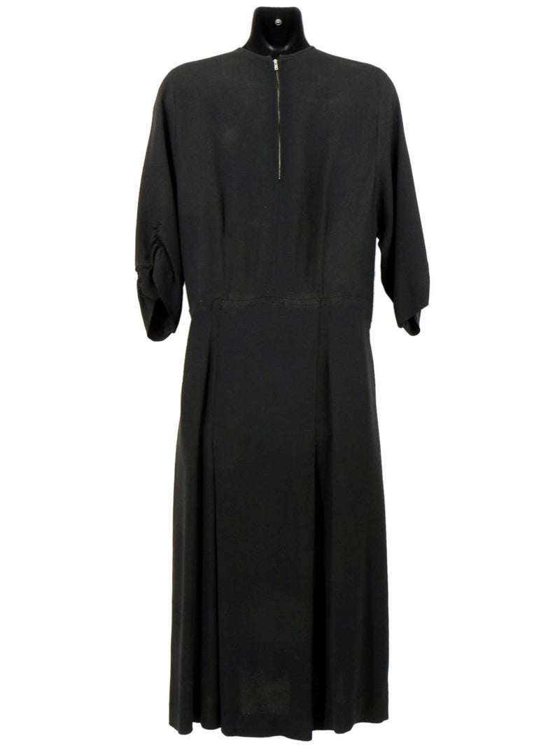 Black 1940s Vintage Sheer Panel Occasion Dress