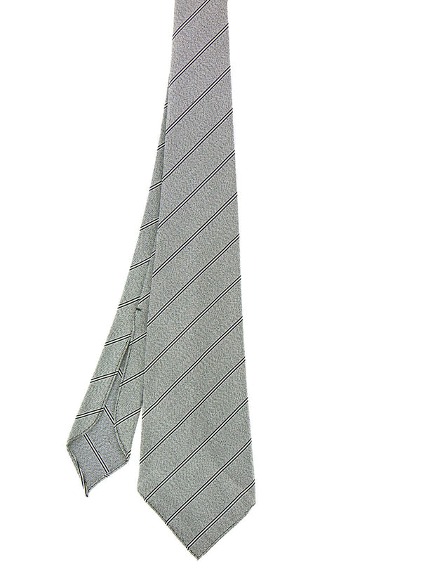 Vintage 1950s Grey Striped Irish Poplin Tie