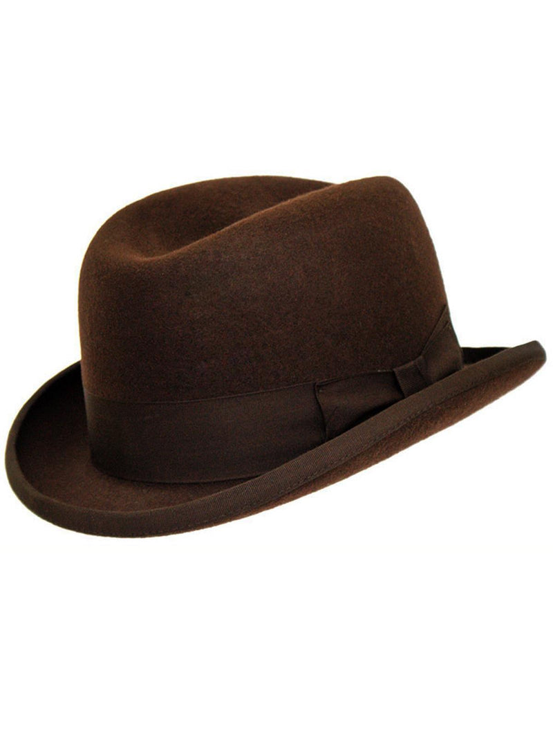 Vintage Brown 1940s Style Churchill Homburg Hat