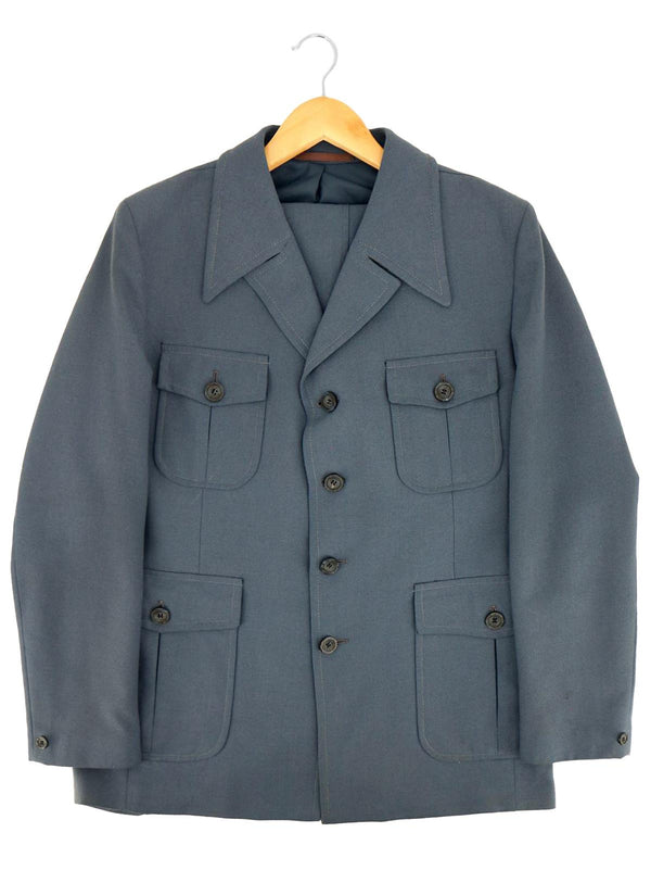 Vintage Two-Piece Blue Safari Suit