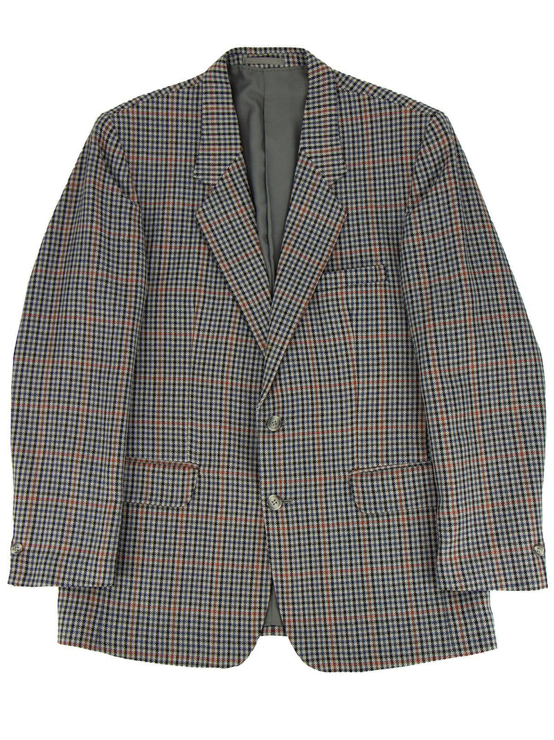 Grey & Red Check Vintage Pure Wool Jacket