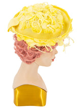 Lemon Yellow 1960s Floral Net Hat