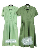 1940s Vintage Melody Shirtwaist Dress in Willow Green