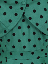 Emerald Green Polka Dot Vintage Style Swing Dress