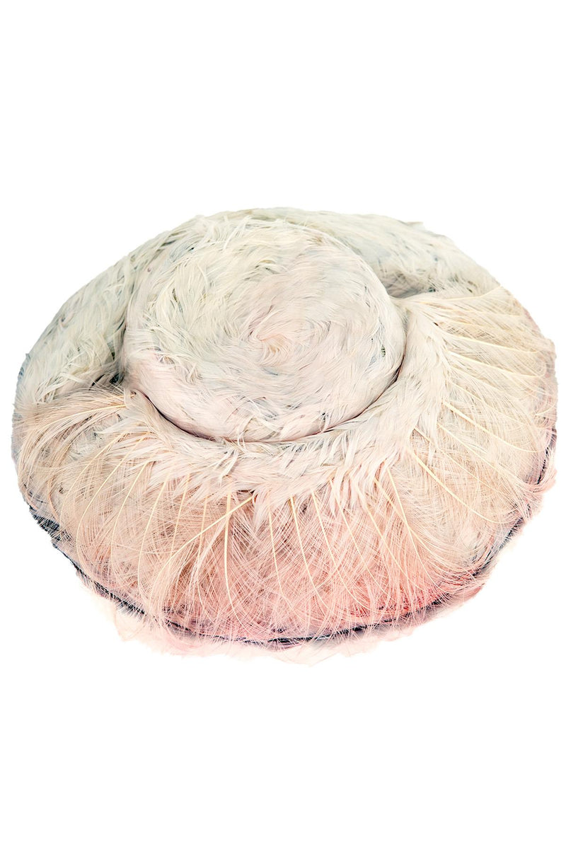 Blush Pink Feather Genuine 1940s Vintage Hat