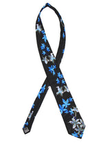 1940s Look Swing Tie With Blue Lilies
