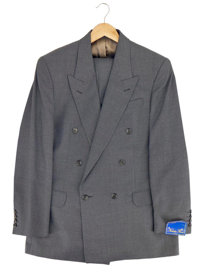 Grey Birdseye Double Breasted 40s Style Suit